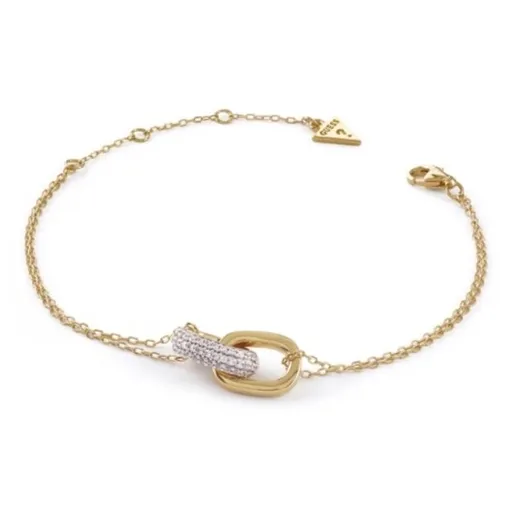 Guess Brățară placată cu aur pentru femei cu cristale Nuances JSBB04547JWYG 18,4 cm