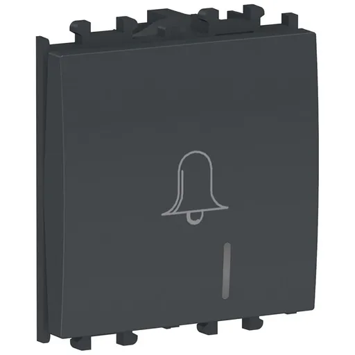 Intrerupator cu revenire, indicator luminos, simbol sonerie, 2M Schneider Easy Styl LMR1432003, negru