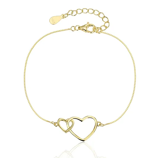 JVD Brățară romantică placată cu aur cu inimi unite SVLB0559XJ6GO18