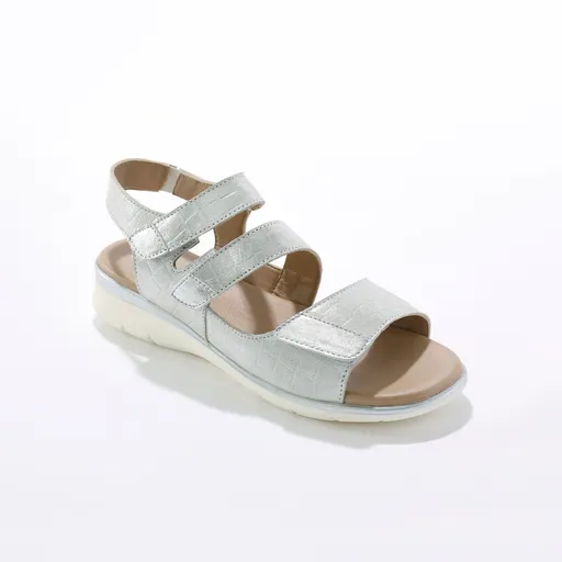 Sandale lucioase cu închidere velcro