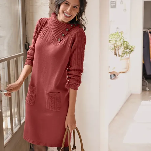 Rochie cu volan cu model împletitură