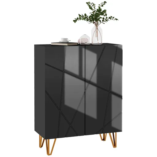 HOMCOM Dulap Îngust pentru Pantofi, Dulap Subțire pentru Depozitarea a 15-20 de Pantofi, 95x72x31.5 cm, Negru | Aosom Romania