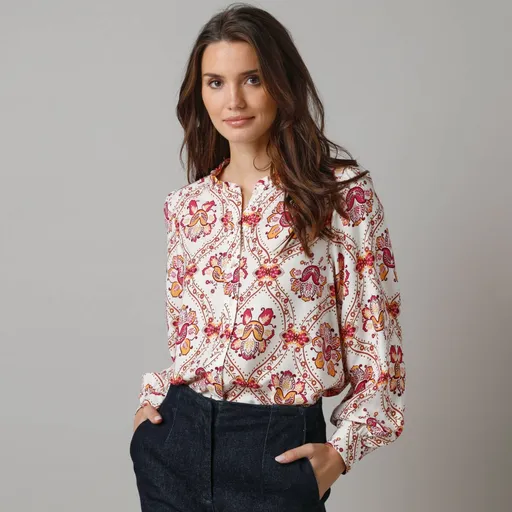 Bluză tip cămașă cu imprimeu floral