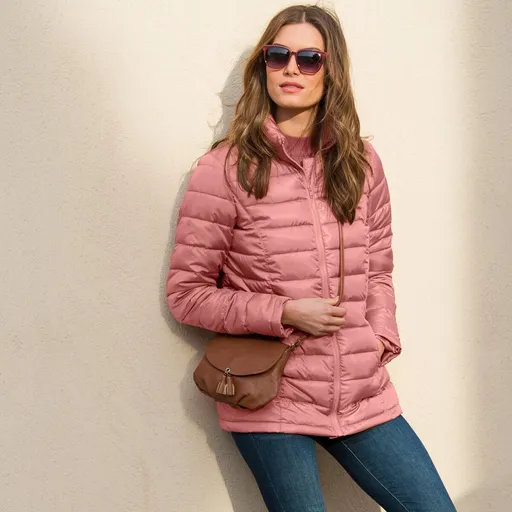 Jachetă matlasată de culoare solidă, scurtă