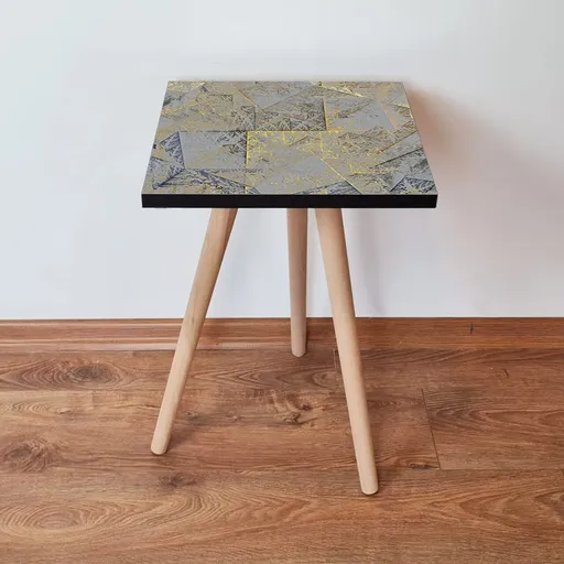 Masuta, Hanah Home, Shp225, 35x42x35 cm, Gri / Bleumarin / Auriu / Maro