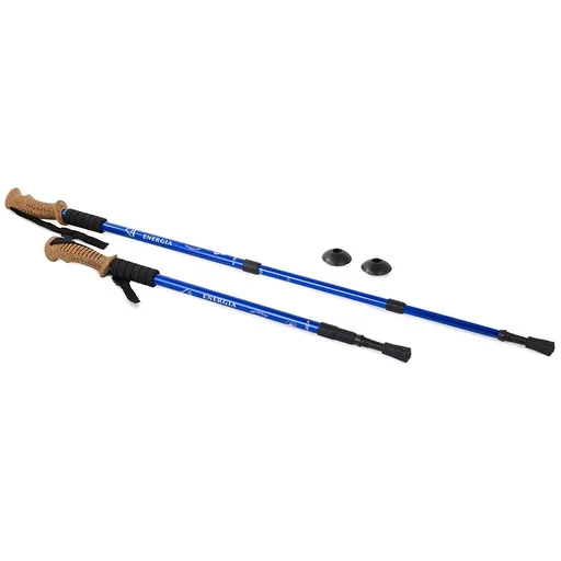 Bastoane de nordic walking cu mâner din plută,albastru, albastru