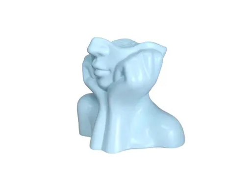 Vaza, Iskandinav Layd, Ceramica, Albastru deschis