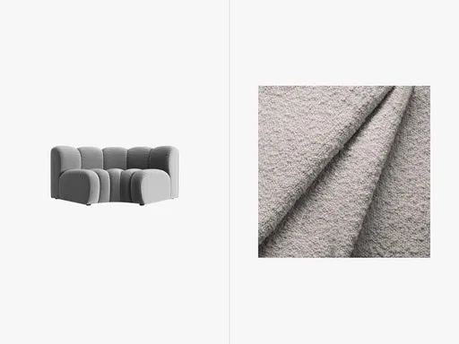 Modul pentru canapea, 1 loc, Lupine-101, Micadoni Home, 185x95x70 cm, tesatura boucle, gri deschis