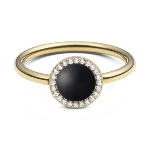 Daniel Wellington Inel de lux cu agat negru și cristale Audrey DW0040139 48 mm