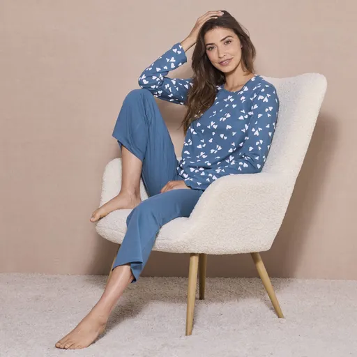 Pijama cu imprimare de inimă