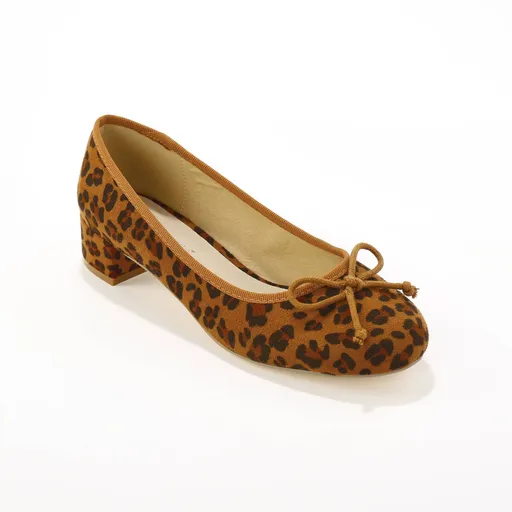 Balerine cu toc înalt și imprimeu leopard