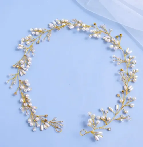 Coronita Mireasa Flexibila Cu Perle - 11073890