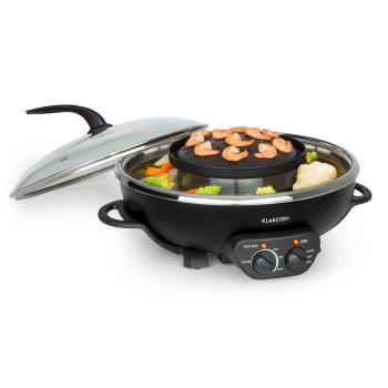 Klarstein Szechuan, 2 în 1 hot pot și grătar, volum de 5 l, 1350 W, 600 W, negru