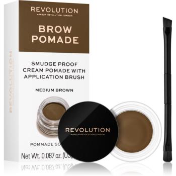 Makeup Revolution Brow Pomade pomadă pentru sprâncene culoare Medium Brown 2.5 g