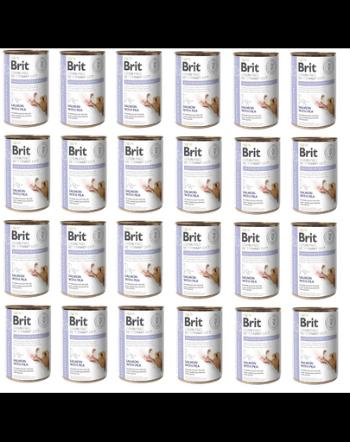 BRIT Veterinary Diet Gastrointestinal Salmon&amp;Pea sistem digestiv sensibil la caini 24x400 g hrana dietetica