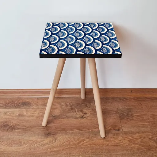 Masuta, Hanah Home, Shp157, 35x42x35 cm, Albastru / Bleumarin / Alb