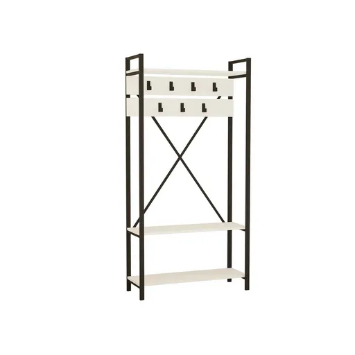 Cuier cu raft pentru încălțăminte Alfa White andGrey, alb