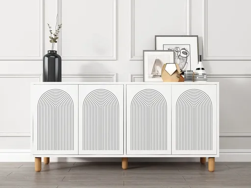 Consola, Hanah Home, Doresta, 150x73x36 cm, PAL, Alb