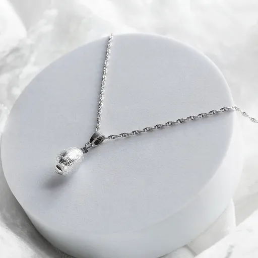 Lampglas Colier elegant Moon Nude, cu argint pur integrat în perla Lampglas NNM4/AG/RHO 50 cm