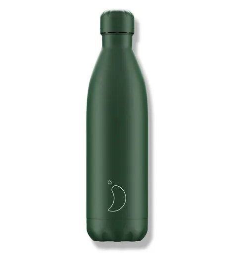 Sticlă termos Chilly's Bottles - verde mat 750ml, ediția Original