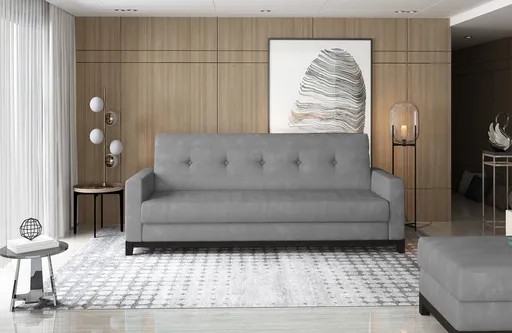 Canapea extensibila 3 locuri ELTAP, Sel-18-WW, Selene, 216x104x93 cm, lemn/poliester, gri