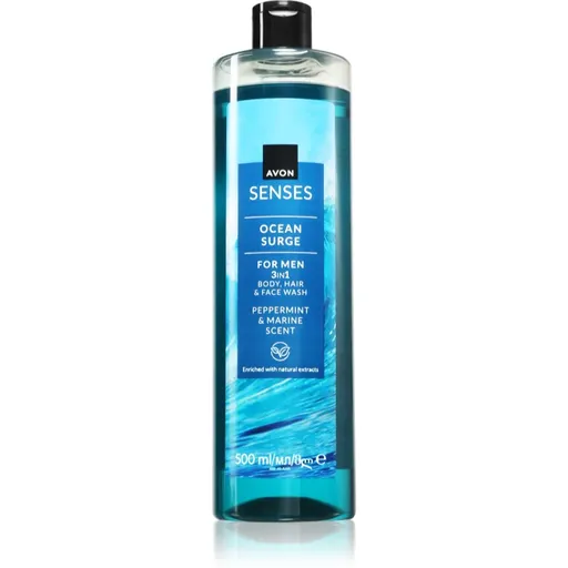 Avon Senses Ocean Surge Gel de duș pentru bărbați 3 in 1 500 ml