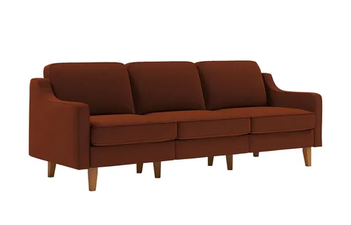 Canapea 3 locuri, Atelier del Sofa, 918CMF1170, Otel, Roșu de țiglă / Nuc