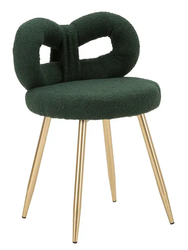 Scaunel Ilary Mini, Mauro Ferretti, 40x40x67 cm, MDF/fier/poliester, verde/auriu