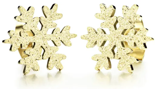 Troli Cercei placați cu aur - sub formă de Fulg de nea KE-013