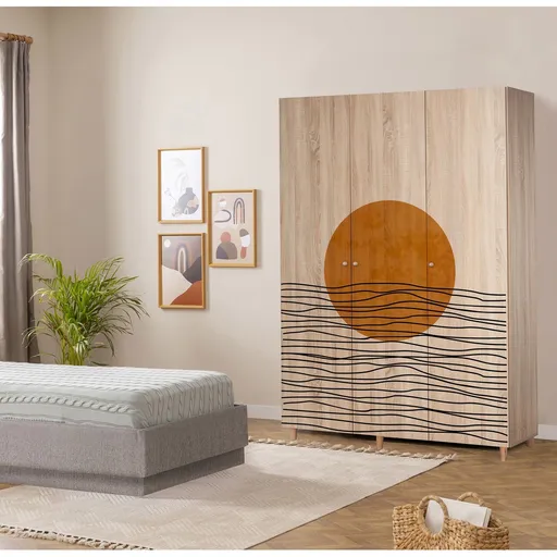 Dulap pentru haine, Hanah Home, Lena 3 -974, 135x192x52 cm, Sonomo