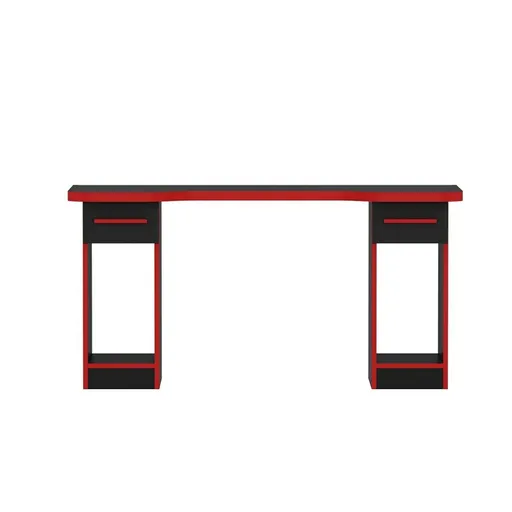 Birou pentru jocuri, Hanah Home, Phoenix 2, 150x76x60 cm, Negru/Rosu