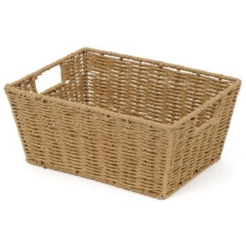 Coș împletit manual Compactor ETNA, 31 x 24 x 14 cm, bej, bej