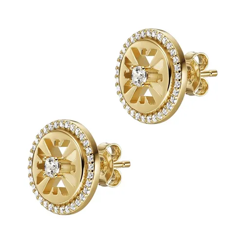 Emporio Armani Cercei la modă placați cu aur cu zirconi EG3596710