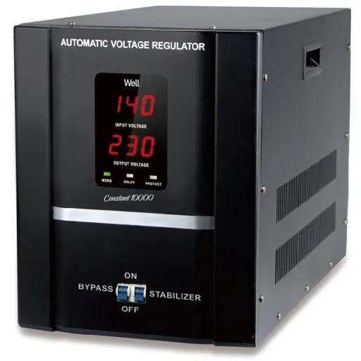 Stabilizator automat de tensiune monofazic 10000VA/6000W cu servo motor Well AVR-SRV-CONSTANT10000-WL