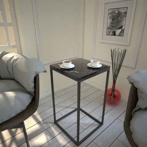 Masuta, Hanah Home, Pure, 35x62x35 cm, Alb/Negru