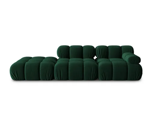 Canapea modulara 4 locuri, Bellis, Micadoni Home, BL, 282x94x70 cm, catifea, verde bottle