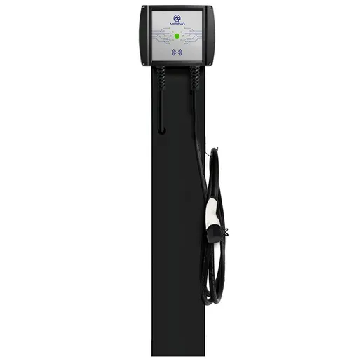 Kit suport metalic + statie incarcare masini electrice, 22 kW, trifazata, cablu Type 2, curent setabil 8-32 A, aplicatie mobila RFID Ampevo AMP322T2GC