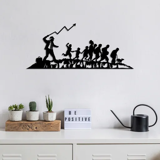 Decoratiune de perete, Banksy, 30 x 70 cm, Negru