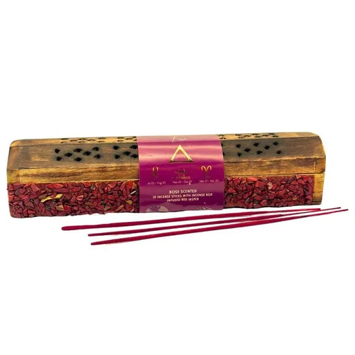 Cutie din lemn Arome Elements pentru bețișoare parfumate, 10 bețișoare, Foc