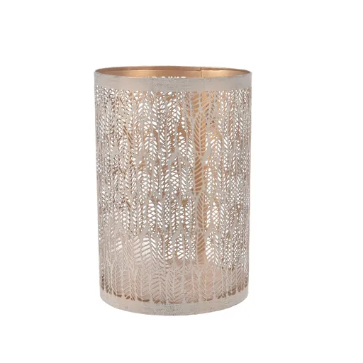 InDecor Sfeșnic metalic Leaf bej, 13 x 13 x 22 cm, L