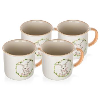 Set 4 căni din ceramică BanquetREINDEER, 400 ml