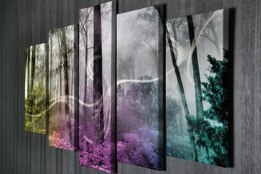 Tablou decorativ, BC97, Cadru: 100% LEMN (grosime: 3 cm), Multicolor