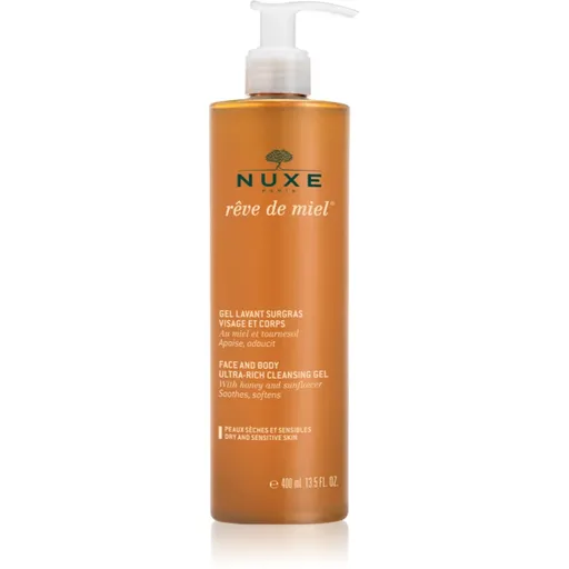 Nuxe Rêve de Miel Face and Body Ultra-Rich Cleansing Gel gel de curățare pentru piele uscata si sensibila 400 ml