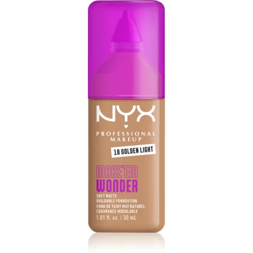 NYX Professional Makeup Make ‘Em Wonder make-up usor matifiant culoare 18 Golden Light 30 ml