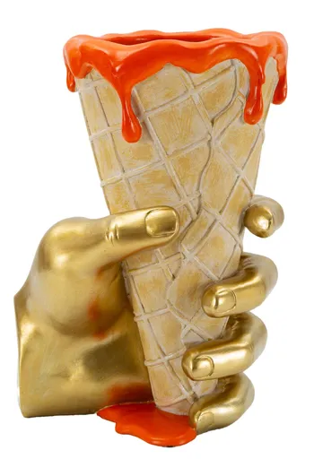 Figurina /sculptura decorativa Glaze Flower Cone, Mauro Ferretti, 18x16x26 cm, polirasina, multicolor