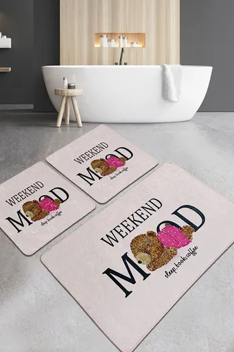 Set covorase de baie, L'essentiel Maison, Weekend Mood Djt, Poliester, Multicolor