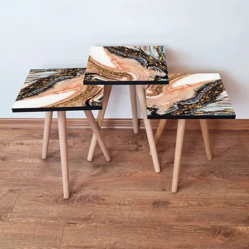 Set masute 3 piese, Hanah Home, 3Shp147, Multicolor