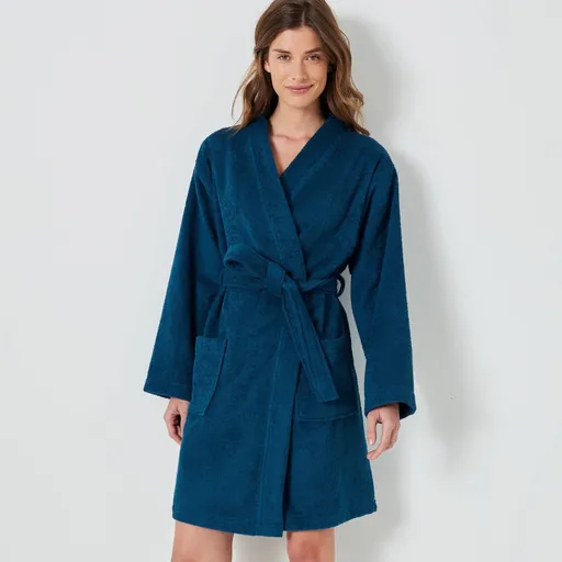Halat de baie unisex scurt cu guler kimono