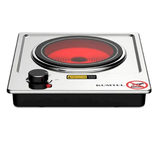 Plita electrica incorporabila/de sine statatoare Kumtel HCB-1001, 1200 W, Control temperatura, Protectie supraincalzire, Ceramica, Inox