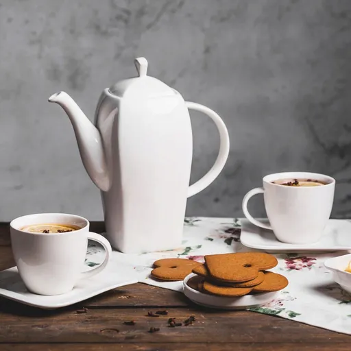 Set servire ceai 23 piese Fala, Ambition, 220 ml / 1.26 L, portelan, alb